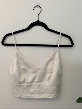 Abercrombie & Fitch Satin V-Neck Cropped Cami